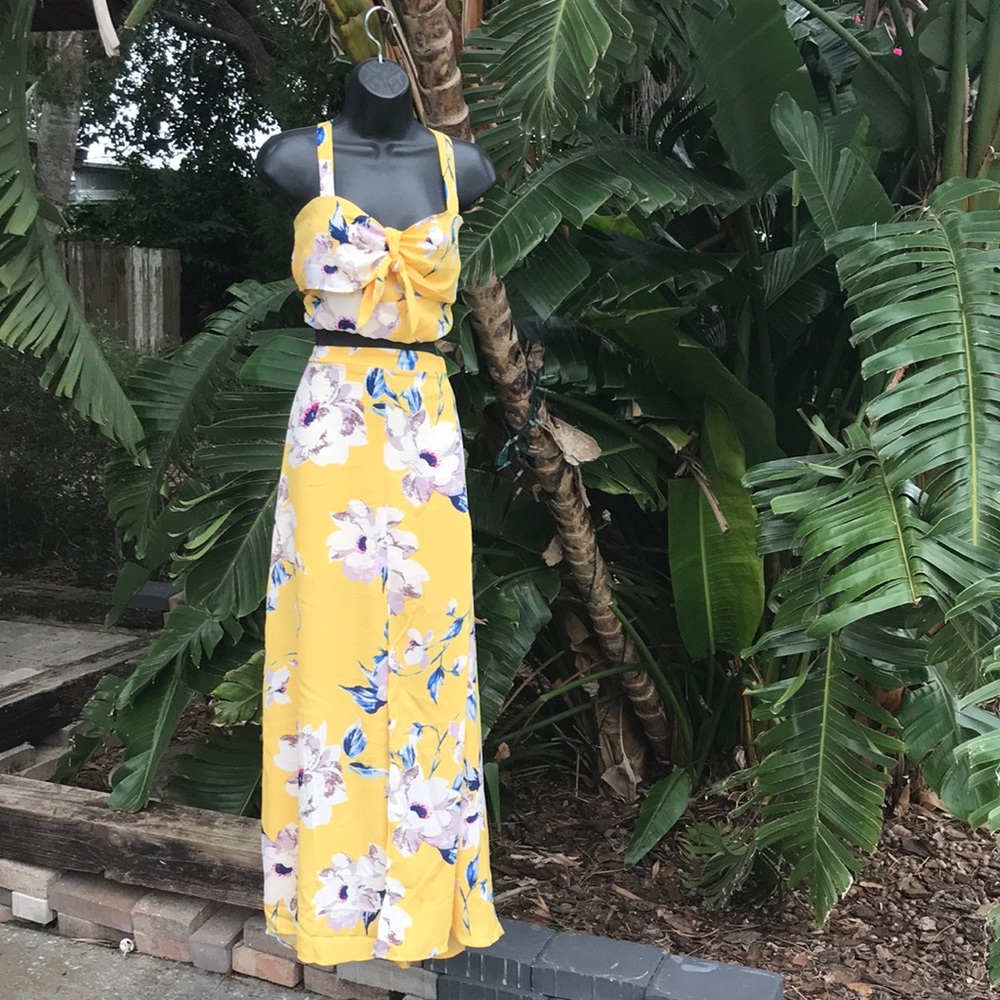 City triangle two piece maxi skirt set with slit